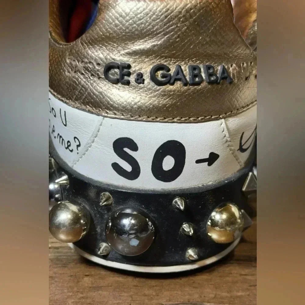 Dolce & Gabbana DG Portofino Designer White Leather Sneakers/Shoes Size 40 - Picture 14 of 16